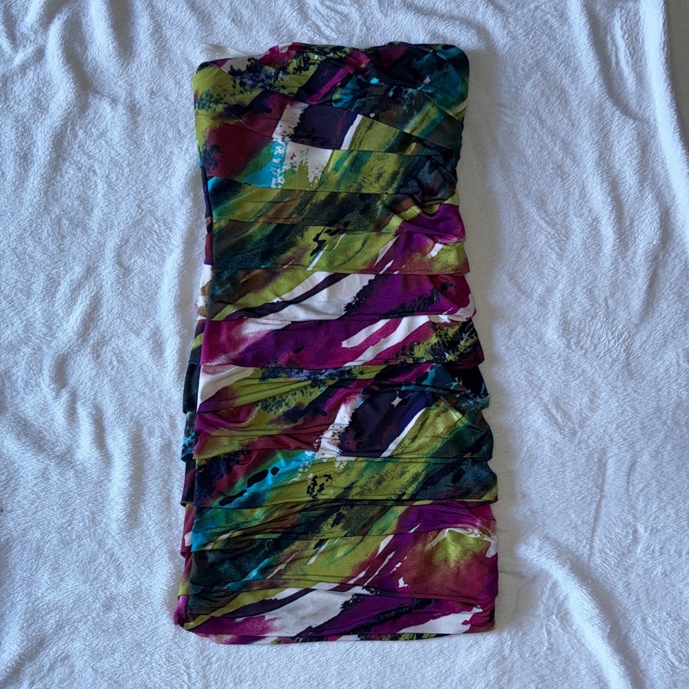 Multicolor Abstract Women's Dress